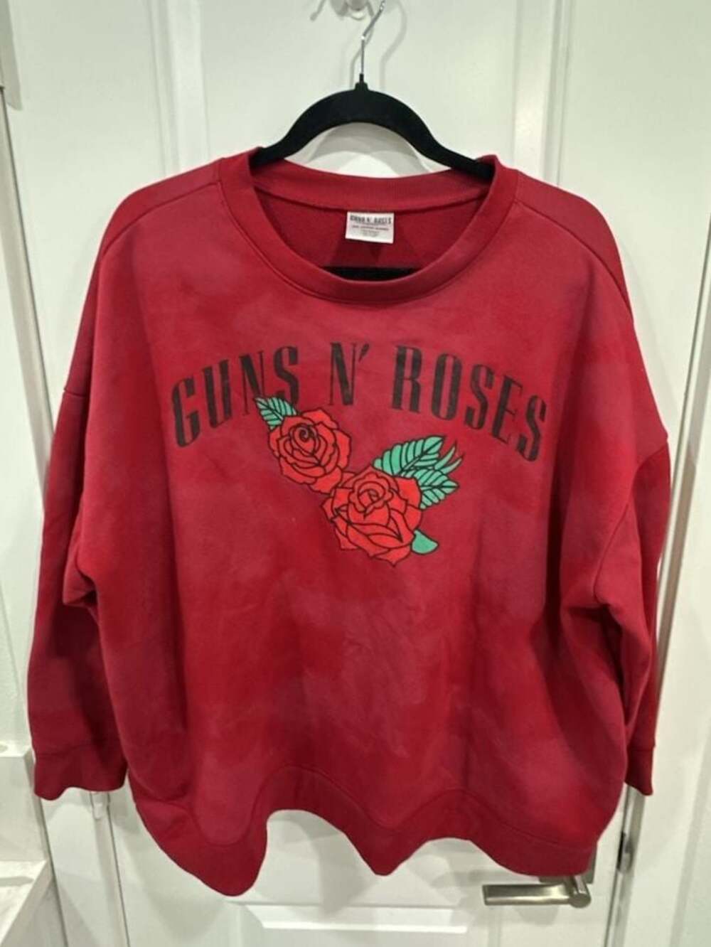 Guns N' Roses Graphic Red Tie-Dye Pullover Sweatshirt